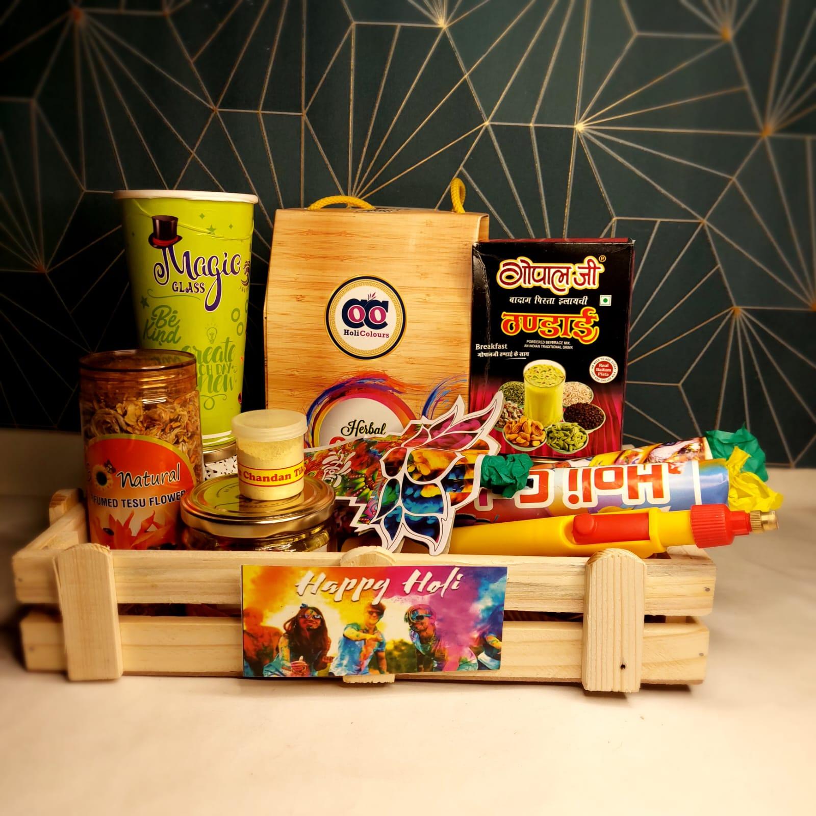 Holi Wooden Basket